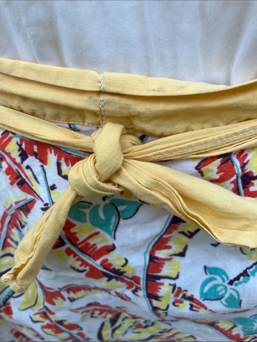 1940’s -1950’s banana silk screened linen handmade apron